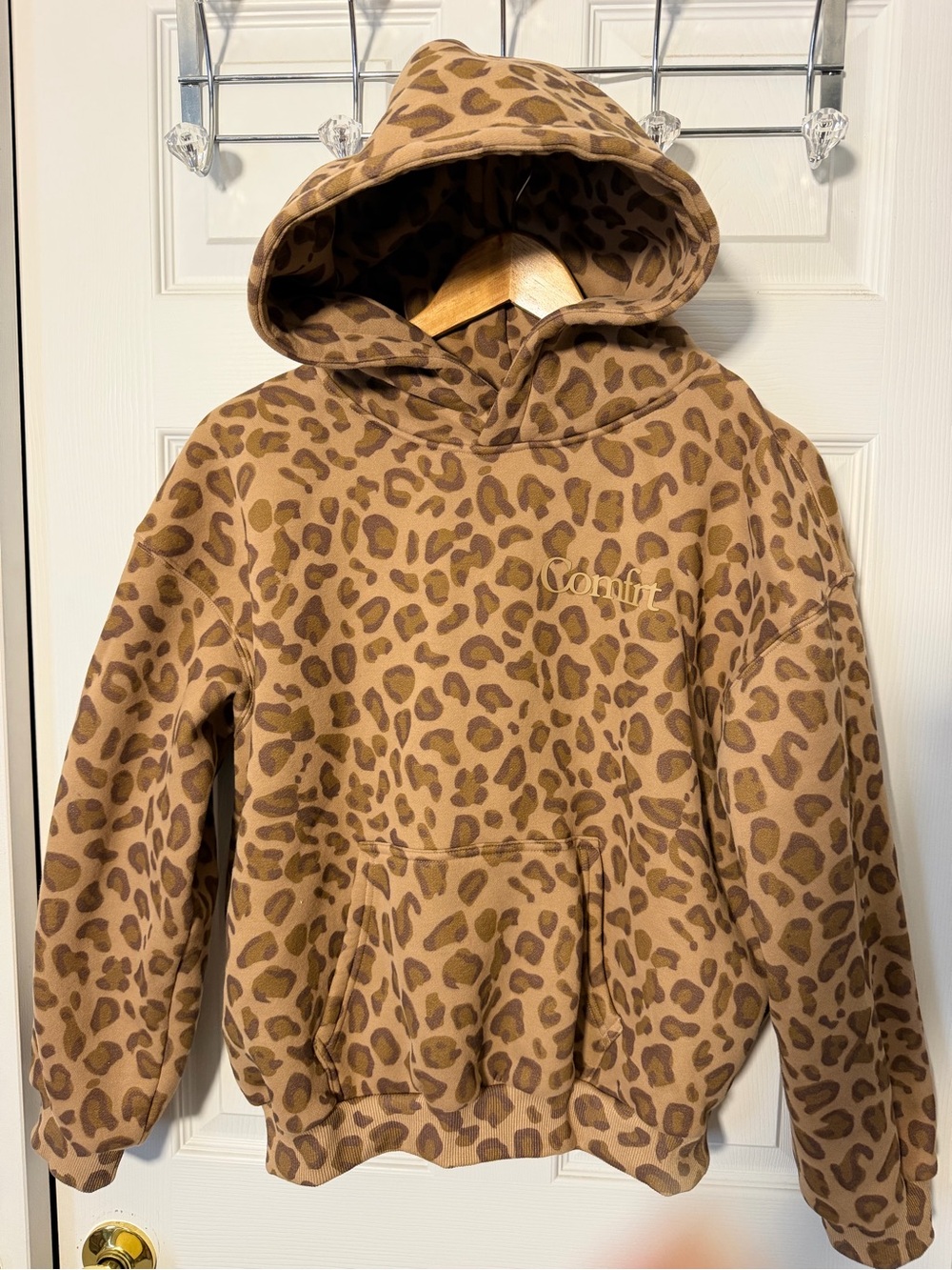 Kids Leopard Print Hoodie - Brown Comfort Branding